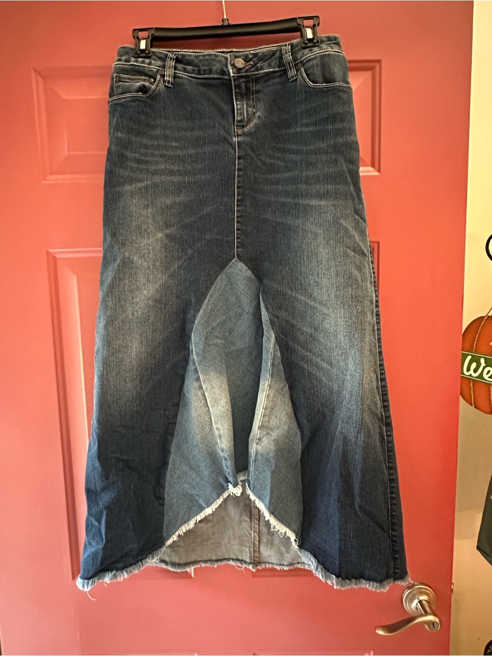New York & Company Denim Western Style Skirt